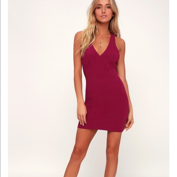 Lulus magenta mini dress NEW WITH TAGS - Picture 3 of 3